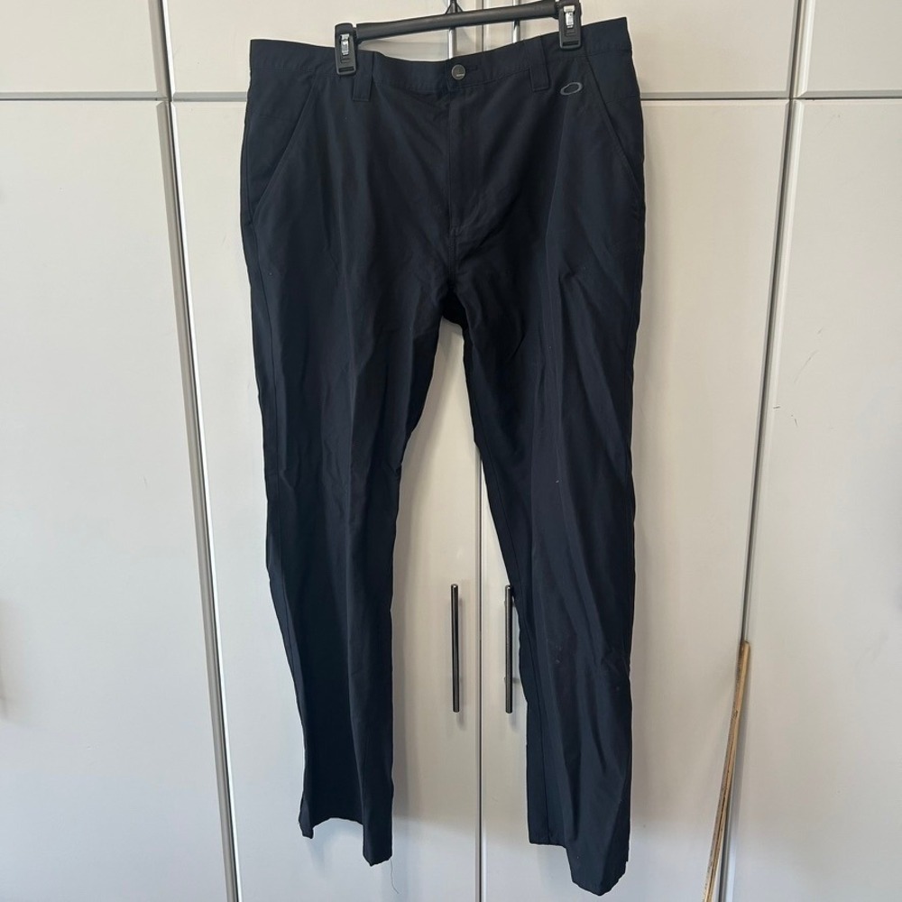 Oakley Take Pro Mens Golf Pants Black Flat Front Straight Leg 38W 34L Tag 31L